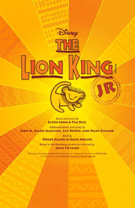 Disney's The Lion King JR. Theatre Poster