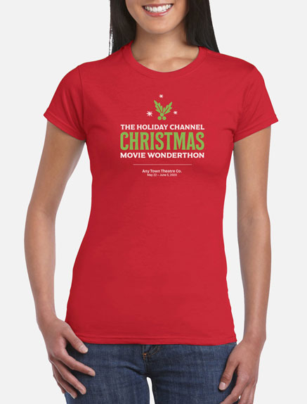Women's The Holiday Channel Christmas Movie Wonderthon T-Shirt