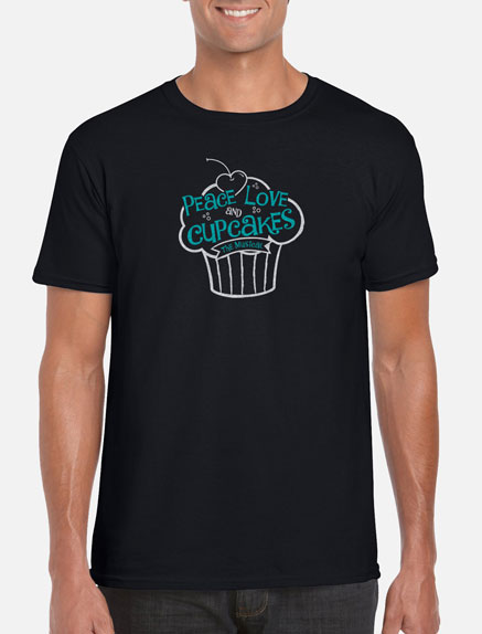 Men's Peace, Love and Cupcakes T-Shirt