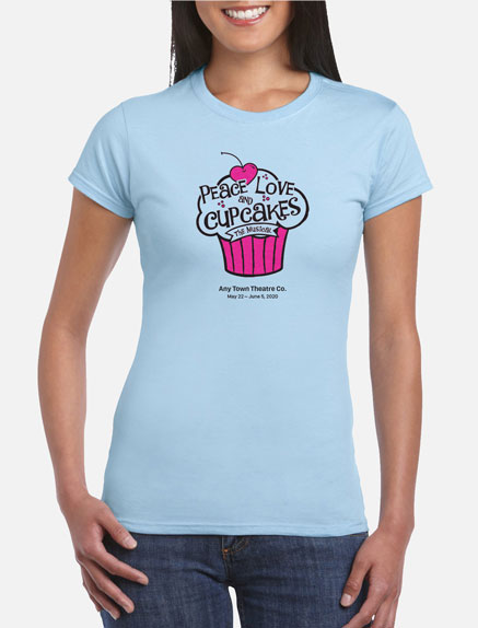 Women's Peace, Love and Cupcakes T-Shirt