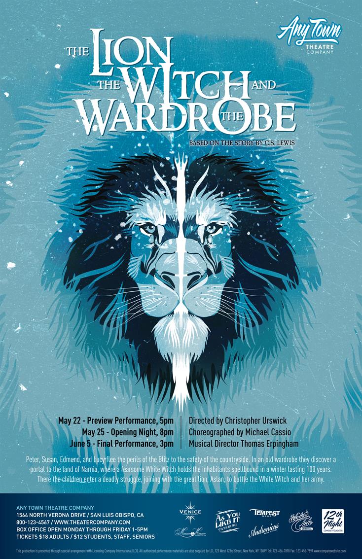 Narnia Aslan Poster Print Lion Witch and the Wardrobe C.S. 