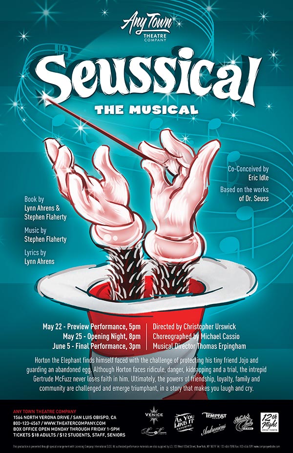 Seussical The Musical Poster Design and Logo Pack