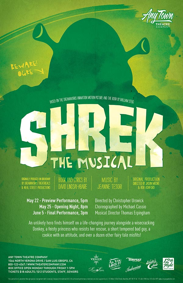 Shrek The Musical Poster Design and Logo Pack