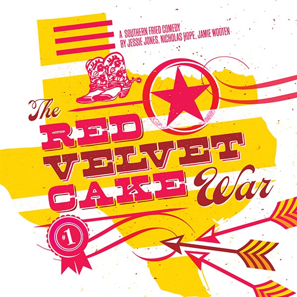 The Red Velvet Cake War Poster Design and Logo Pack